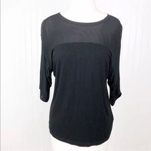 SALE $10 Dolan Left Coast Black Top 3/4 Sleeve S